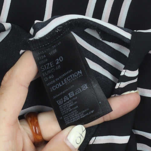 Debenhams Women's Black Striped Blouse Size 20
