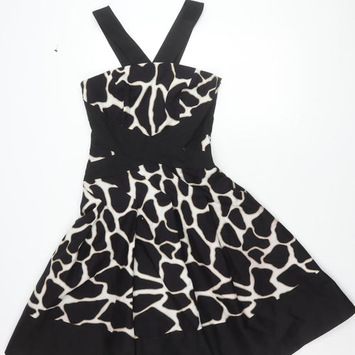 Karen Millen Women's Black Animal Print Dress Size 12