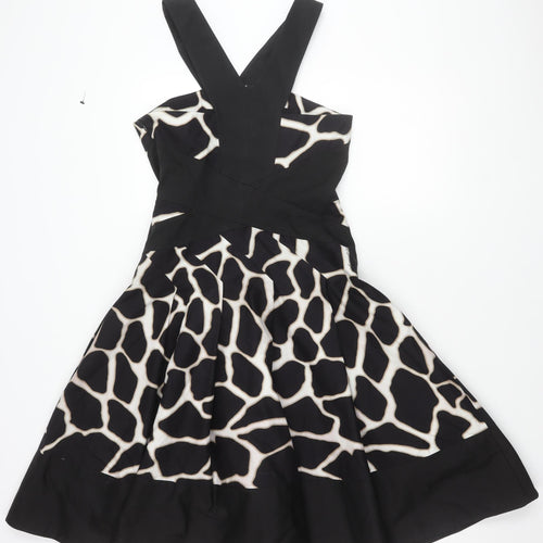 Karen Millen Women's Black Animal Print Dress Size 12