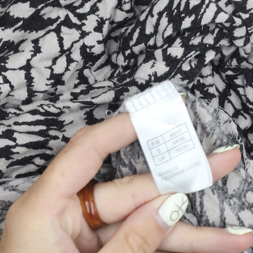 Daxon Women's Black Ivory Animal Print Long Sleeve Top 18-20