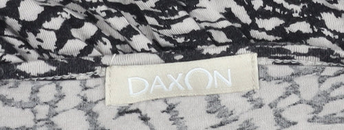 Daxon Women's Black Ivory Animal Print Long Sleeve Top 18-20