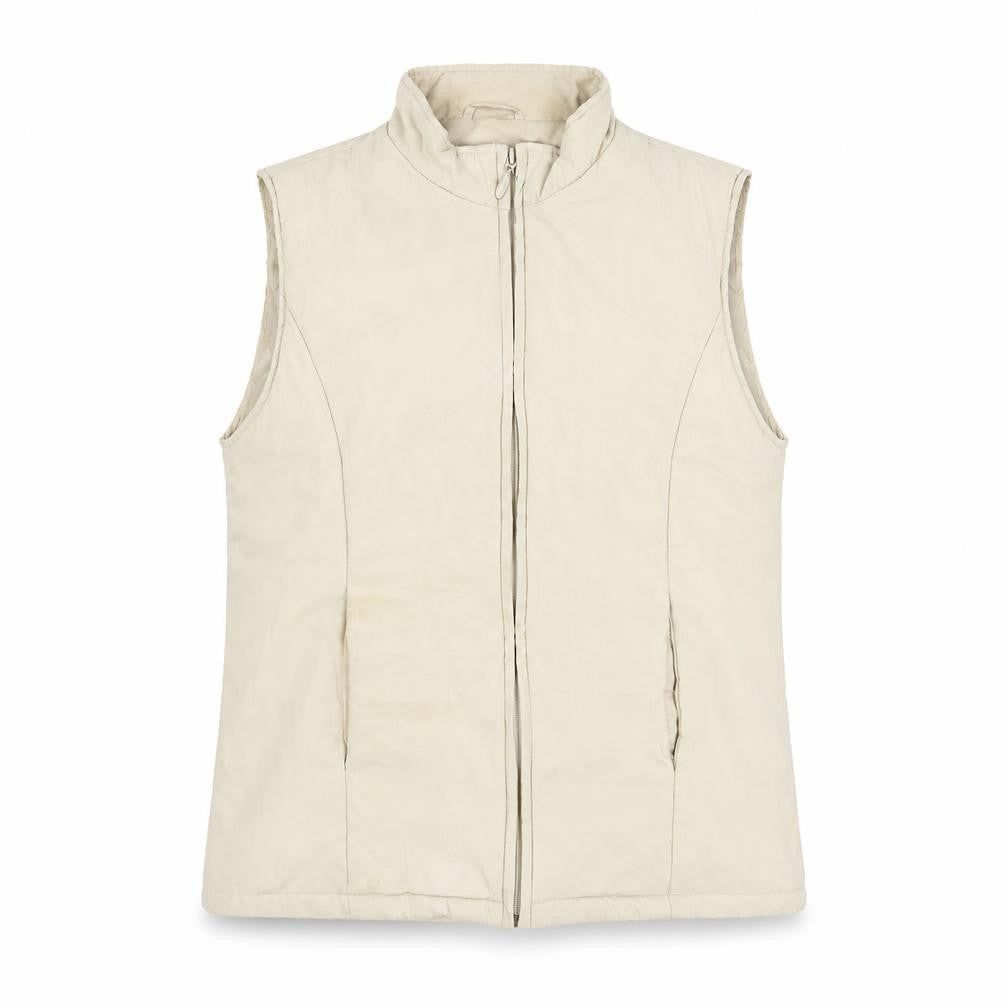 EWM Women's Beige Waistcoat Size 10-12, Full Zip Casual
