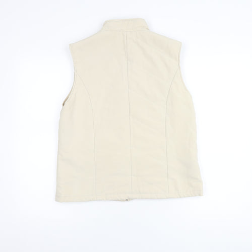 EWM Women's Beige Waistcoat Size 10-12, Full Zip Casual