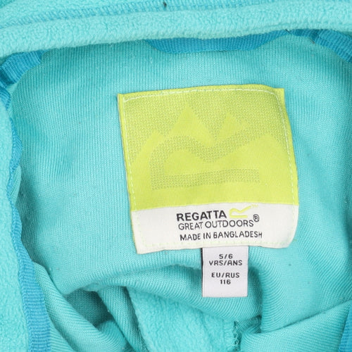 Regatta Girls Blue Fleece Pullover Hoodie, 5-6 Years