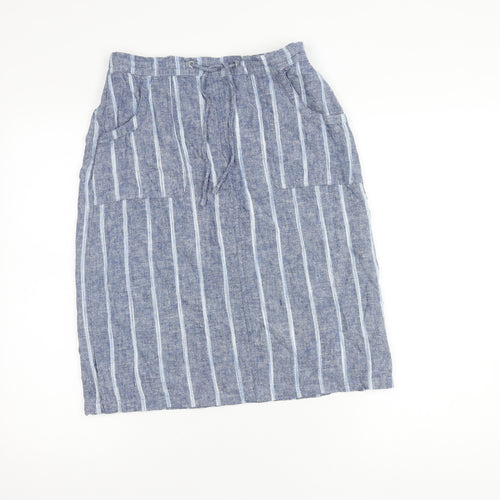 Isle Collection Women's Blue Midi Skirt Size 10