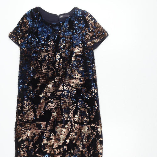 Marks and Spencer Girls Sequin Dress 11-12 Years Black Polyester