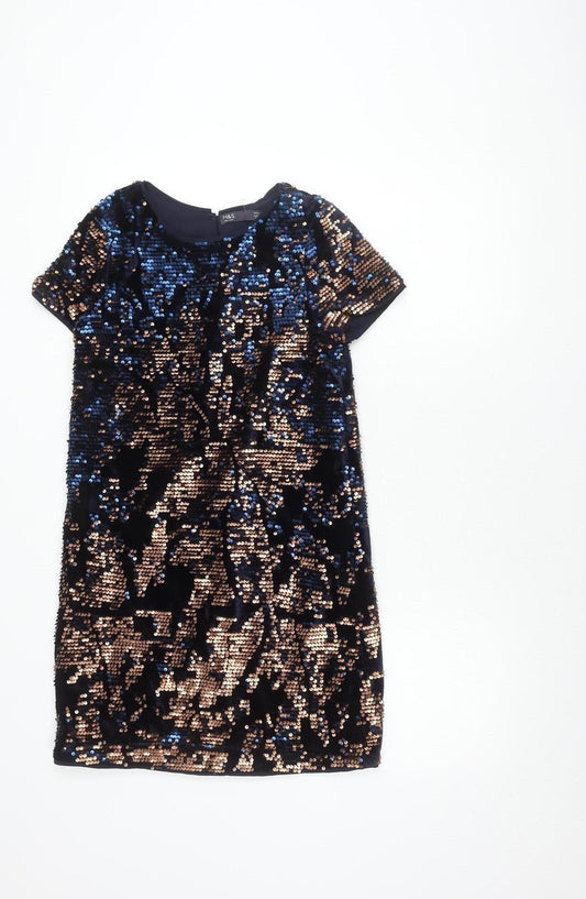 Marks and Spencer Girls Sequin Dress 11-12 Years Black Polyester