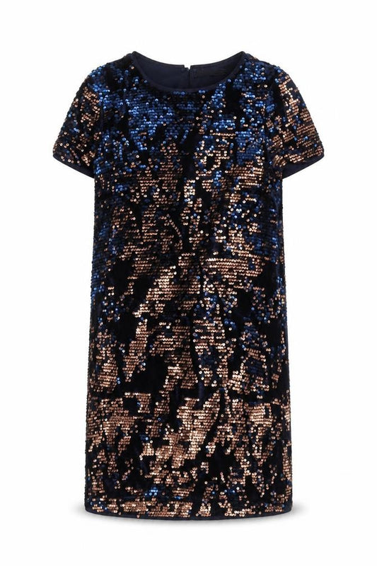 Marks and Spencer Girls Sequin Dress 11-12 Years Black Polyester