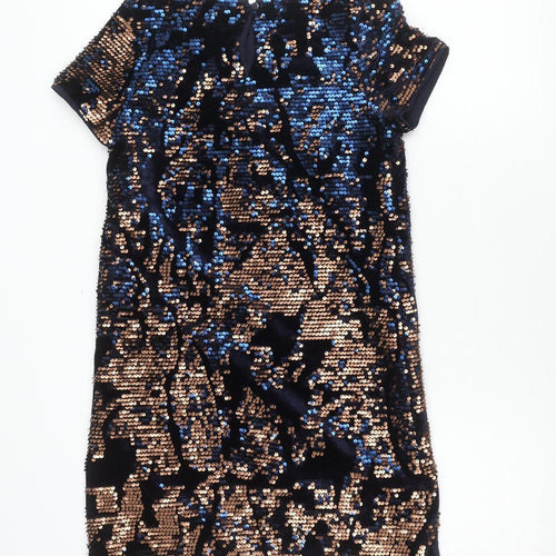 Marks and Spencer Girls Sequin Dress 11-12 Years Black Polyester