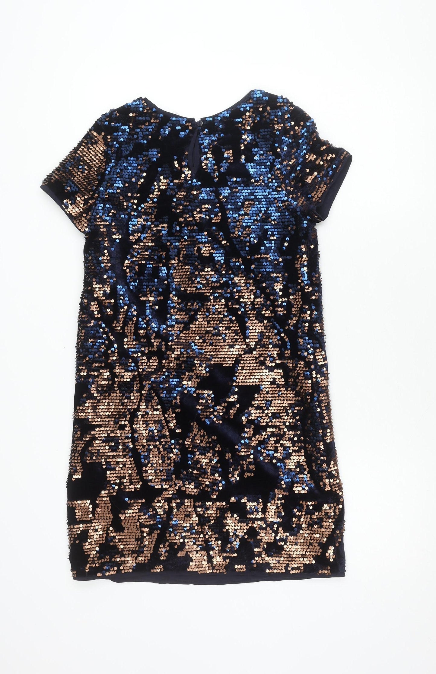 Marks and Spencer Girls Sequin Dress 11-12 Years Black Polyester