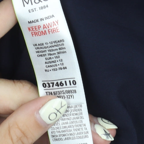 Marks and Spencer Girls Sequin Dress 11-12 Years Black Polyester