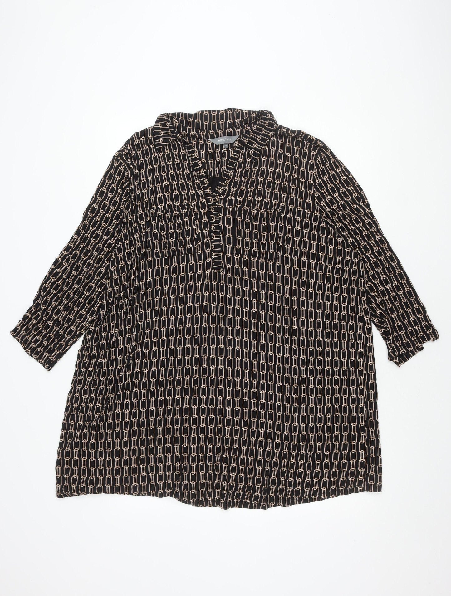 Principles Women's Geometric 3/4 Sleeve Top Size 24