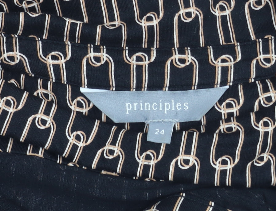 Principles Women's Geometric 3/4 Sleeve Top Size 24