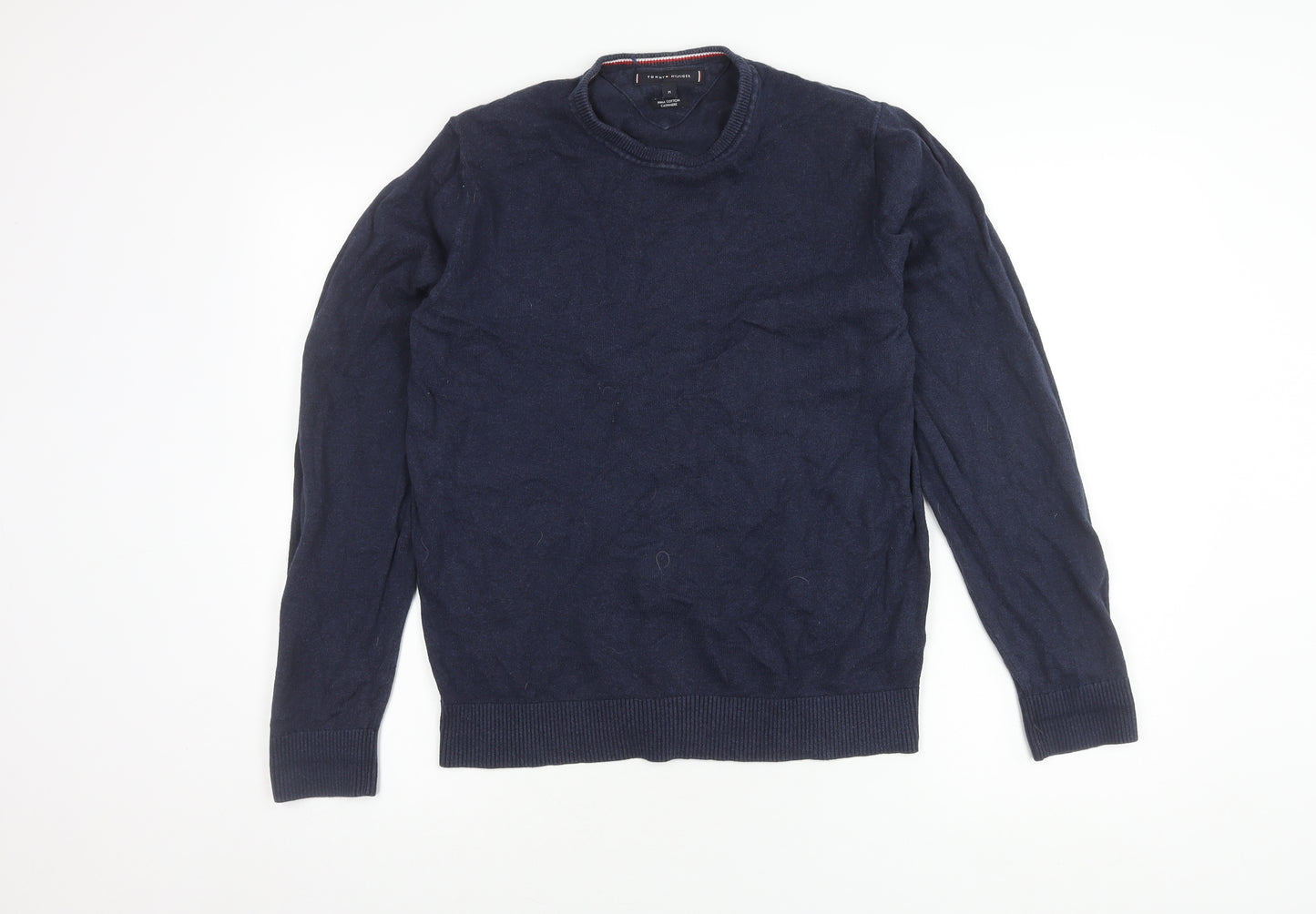Tommy Hilfiger Men's Blue Cotton Cashmere Pullover M