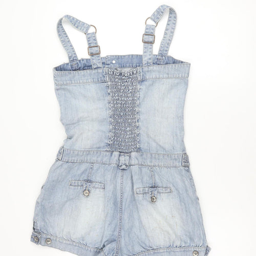 Miss Selfridge Women’s Blue Denim Dungaree Playsuit Size 12