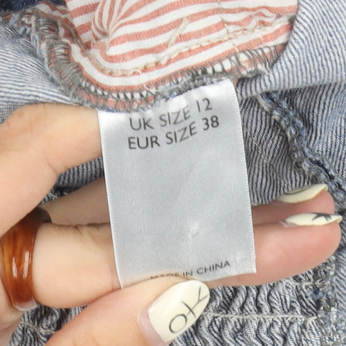 Miss Selfridge Women’s Blue Denim Dungaree Playsuit Size 12