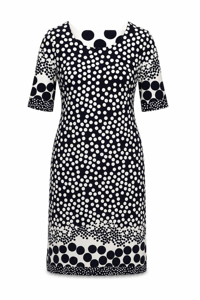 Front view of Kaleidoscope Petite Polka Dot Dress - Women's, size 6