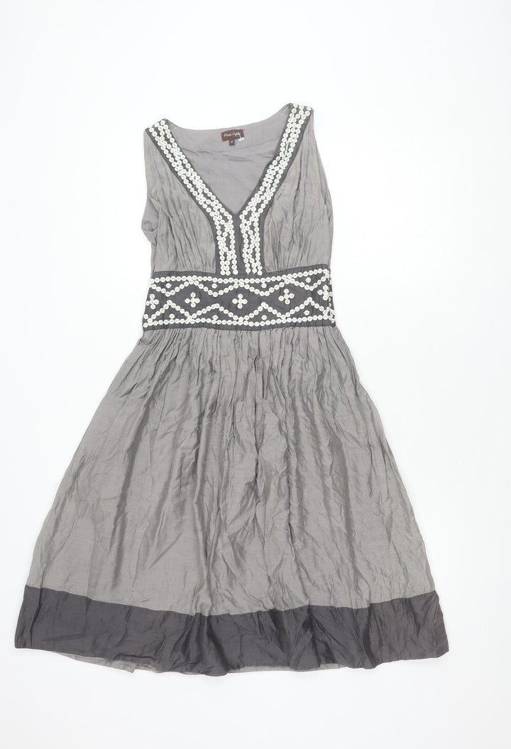 Phase Eight Women’s Grey A-Line Sleeveless Dress - Size 8