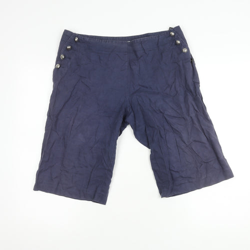 Marks & Spencer Women's Blue Petite Linen Shorts