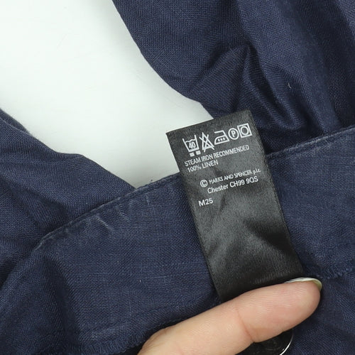 Marks & Spencer Women's Blue Petite Linen Shorts