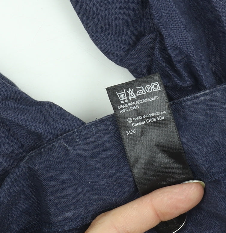 Marks & Spencer Women's Blue Petite Linen Shorts