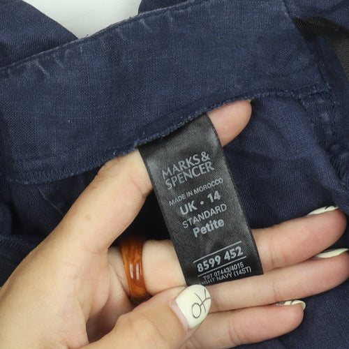 Marks & Spencer Women's Blue Petite Linen Shorts