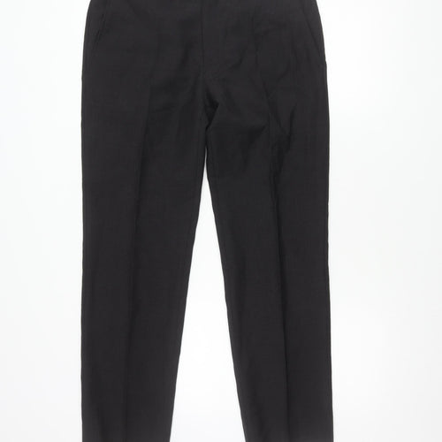 Samuel Slater Men's Black Wool Mohair Dress Pants