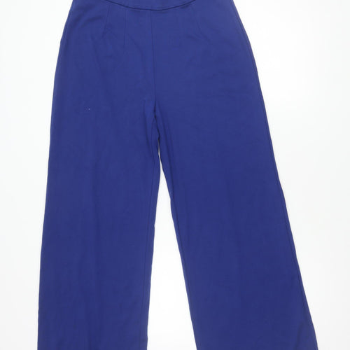 Marks and Spencer Women's Blue Wide-Leg Trousers Size 14