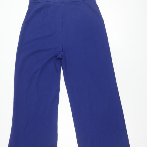 Marks and Spencer Women's Blue Wide-Leg Trousers Size 14