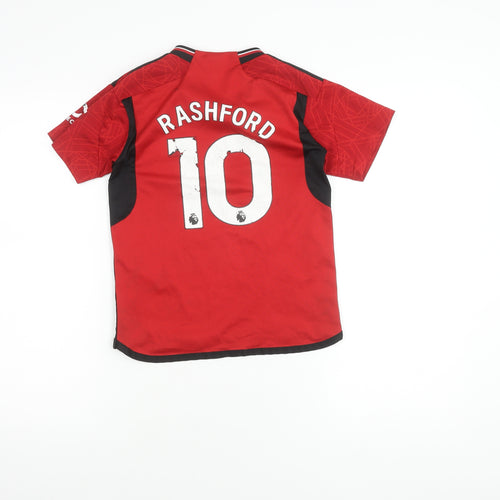 Adidas Boys Red Manchester United Football Jersey Size 22