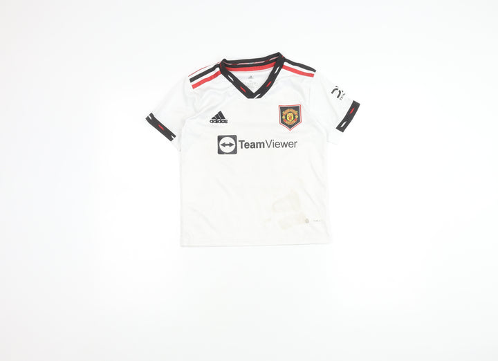 Adidas Boys White Rashford 10 Manchester Utd Jersey 22 T-Shirt
