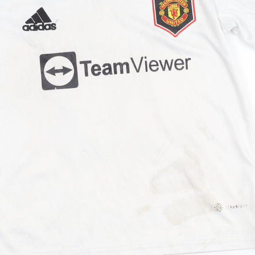 Adidas Boys White Rashford 10 Manchester Utd Jersey 22 T-Shirt