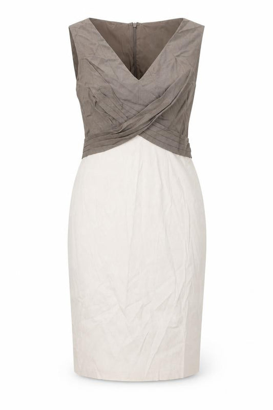 Front view of Phase Eight Women's Beige Sheath Dress, size 12