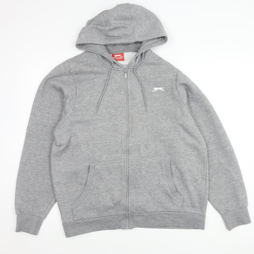 Slazenger Men's Grey Hooded Basic Jacket L