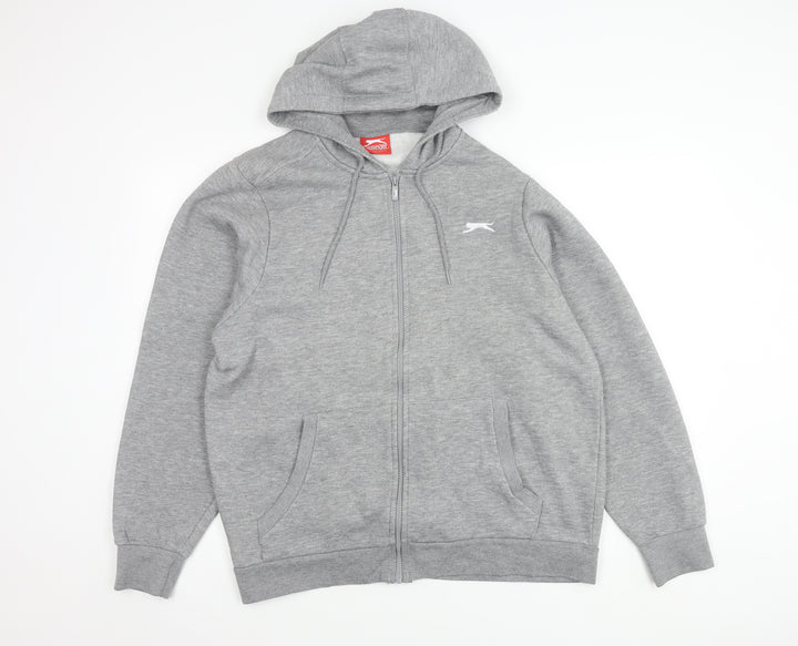 Slazenger Men's Grey Hooded Basic Jacket L