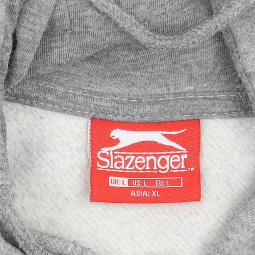 Slazenger Men's Grey Hooded Basic Jacket L