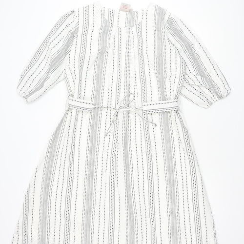 ZOLA Women's XL White Striped Dress