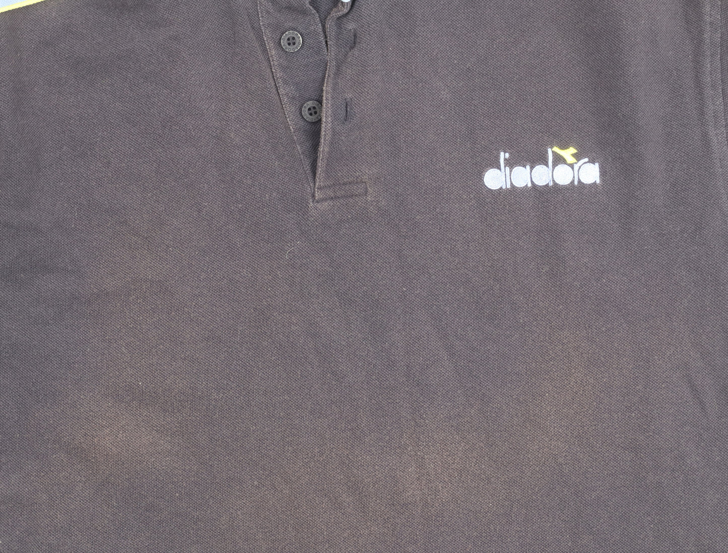 Diadora Men’s Black Polo Shirt L Cotton Short Sleeve