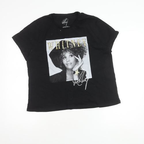 Peacocks Women's Black T-Shirt Size 18 Cotton