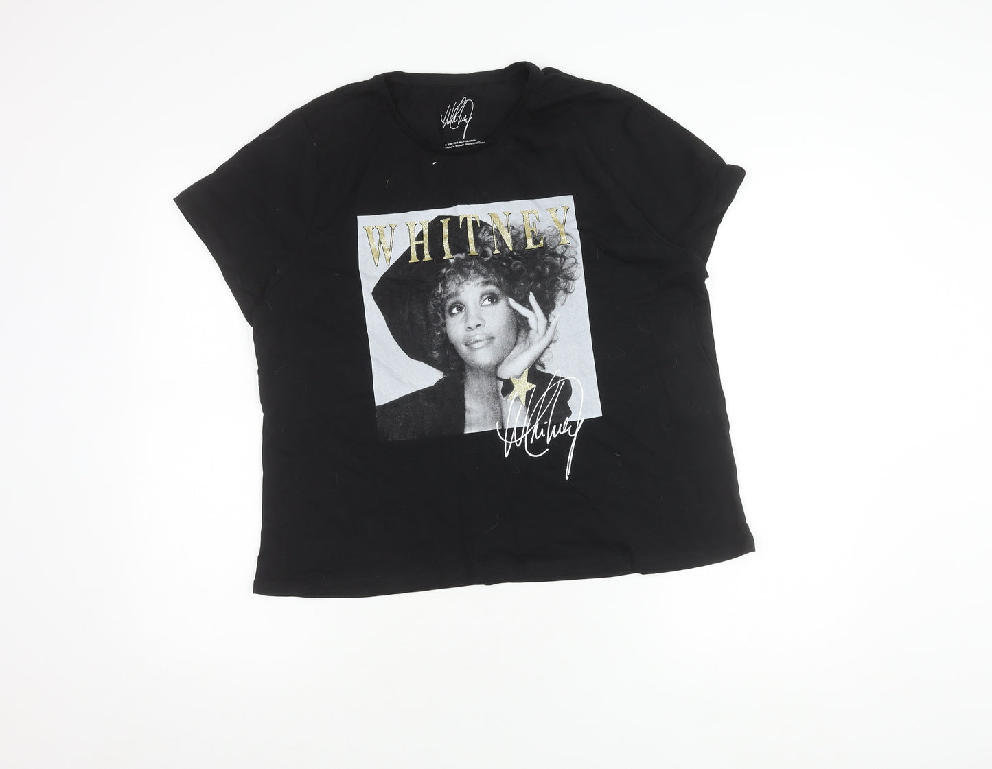 Peacocks Women's Black T-Shirt Size 18 Cotton