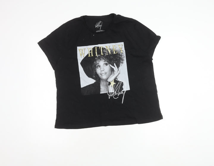 Peacocks Women's Black T-Shirt Size 18 Cotton