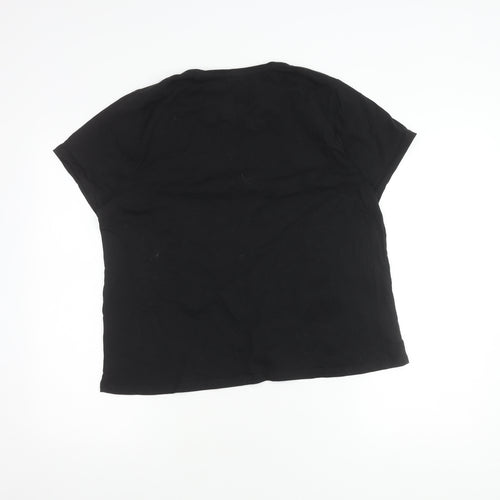 Peacocks Women's Black T-Shirt Size 18 Cotton