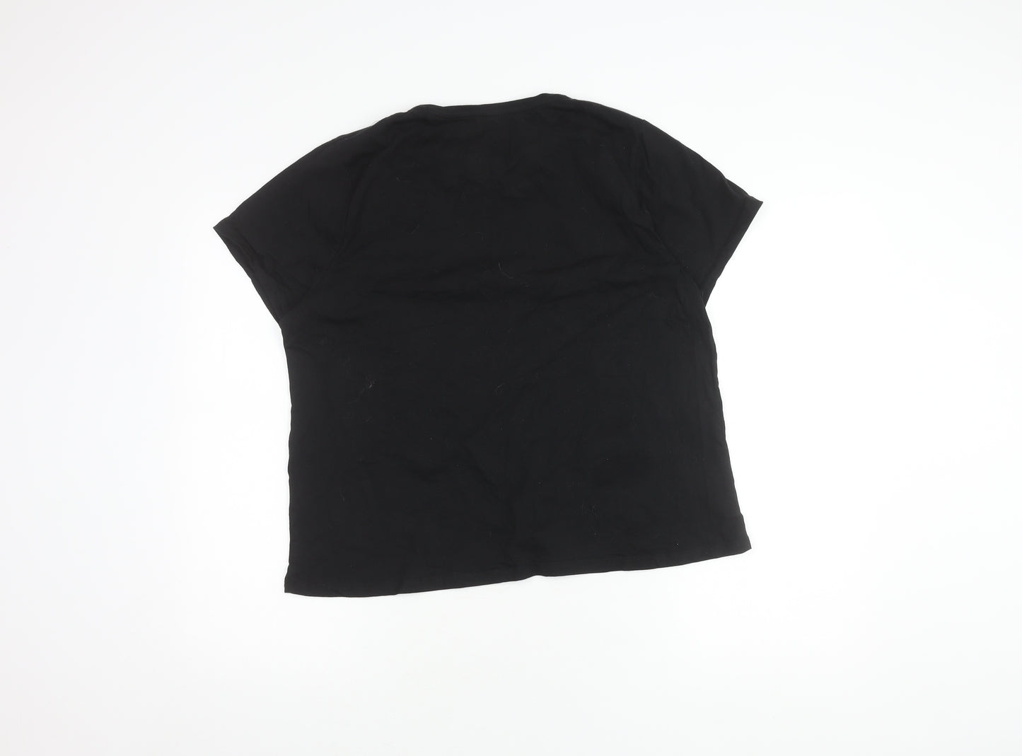 Peacocks Women's Black T-Shirt Size 18 Cotton