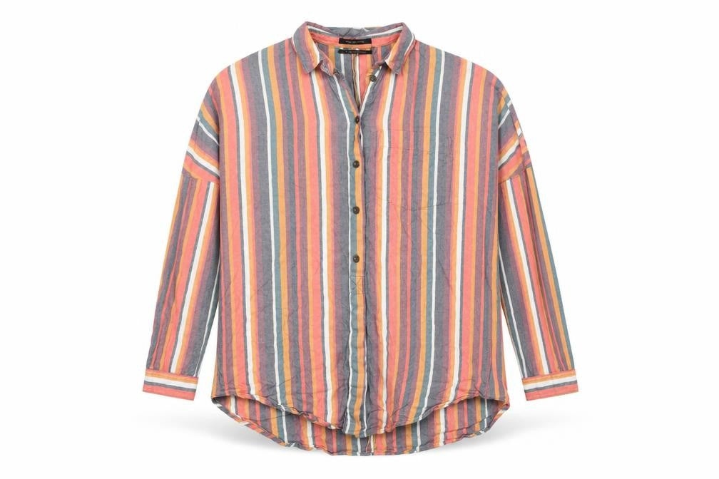 Front view of Urban Outfitters Men's Multicoloured Striped Shirt S