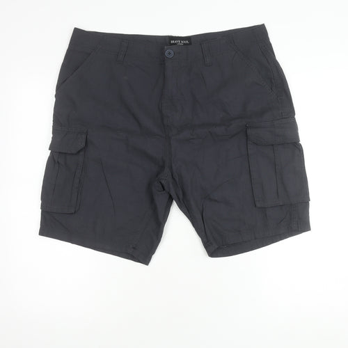 Brave Soul Men's Black Cargo Shorts XL