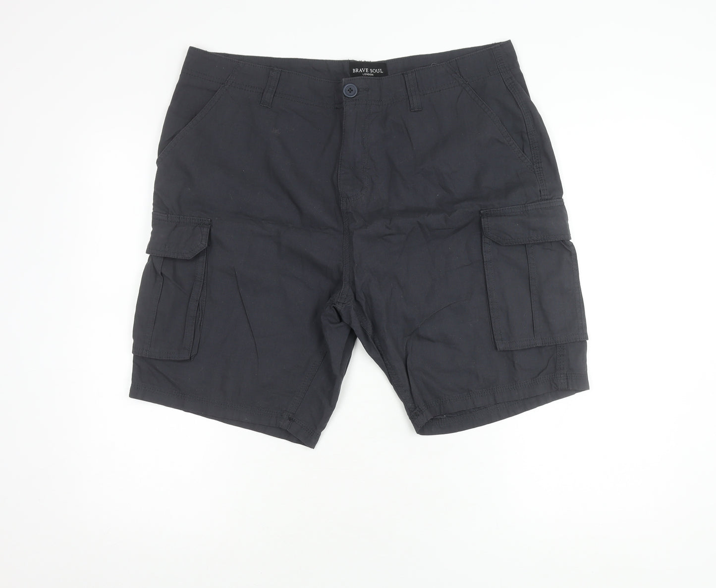 Brave Soul Men's Black Cargo Shorts XL