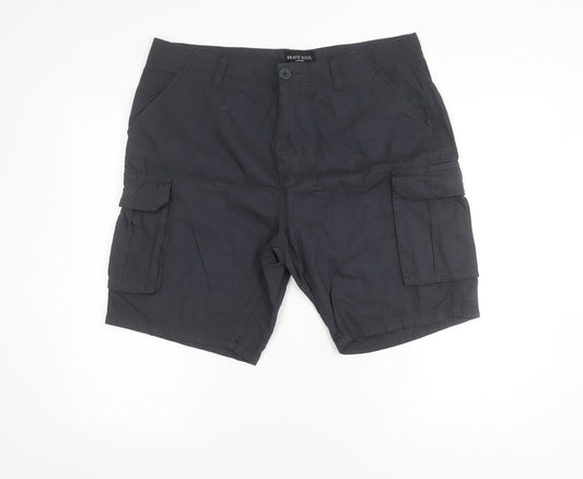 Brave Soul Men's Black Cargo Shorts XL