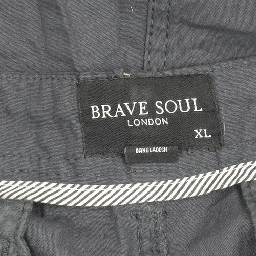 Brave Soul Men's Black Cargo Shorts XL