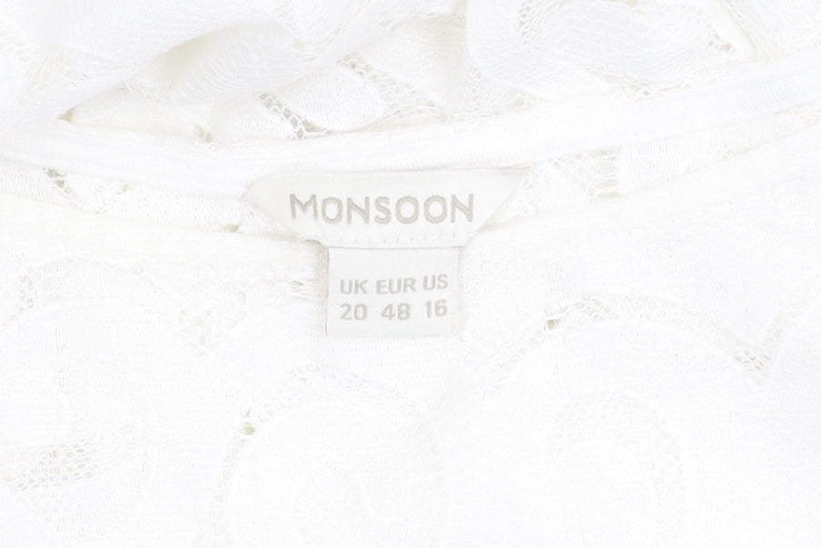 Monsoon Women's White Lace Blouse Size 20