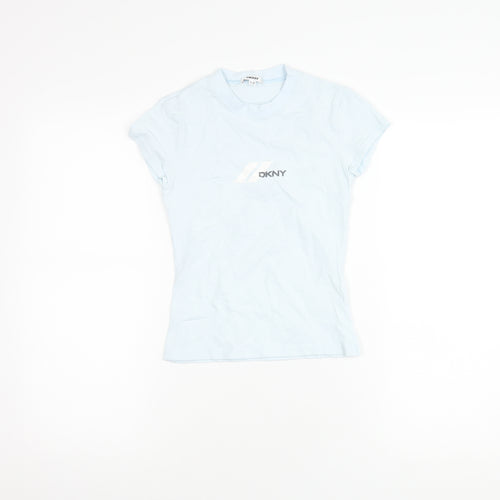 DKNY Girls Blue T-Shirt, Size 12 Years, Short Sleeve, Logo